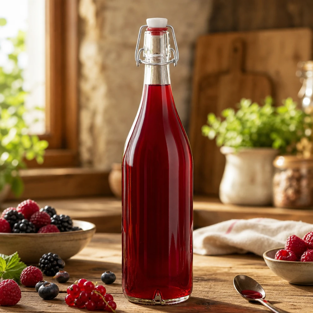 1000 ml glasflaske og hængelåg i PVC UNiTWIST 1000 ml glasflaske og hængelåg i PVC UNiTWIST