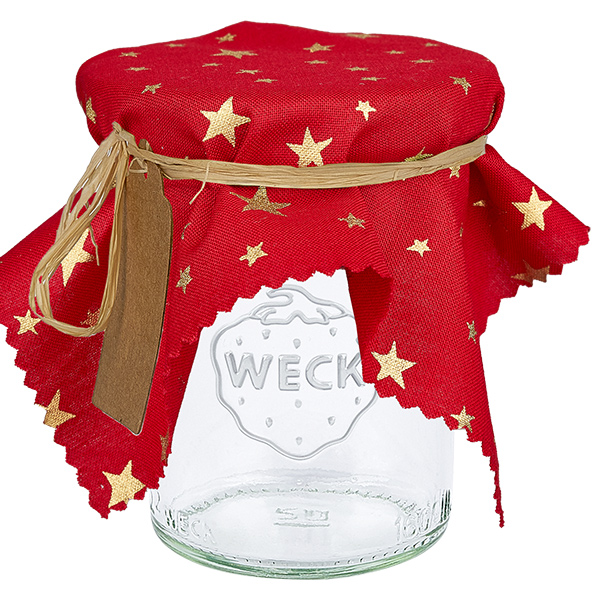 Stofdækkeserviet stjerner rød 150x150mm firkantet