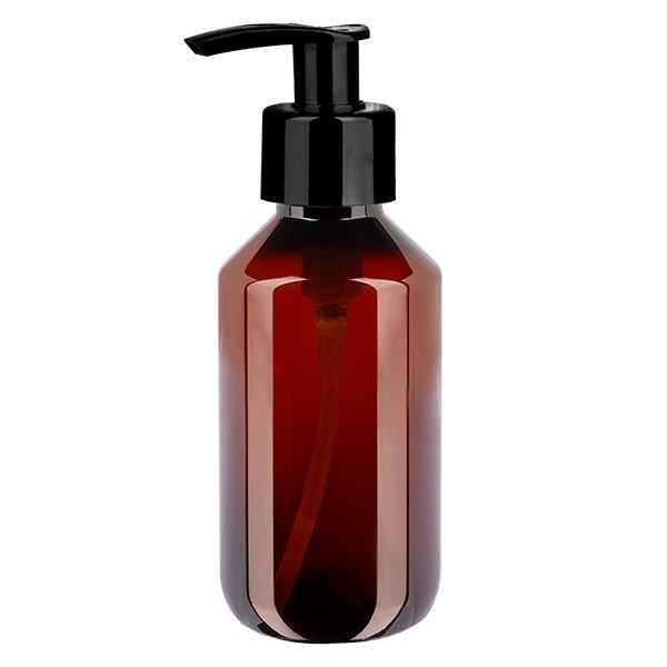 PET-flaske 200 ml med dispenserpumpe sort PET-flaske 200 ml med dispenserpumpe sort
