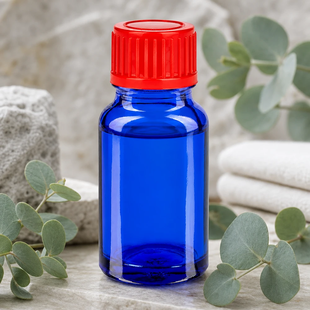 10 ml flaske 11 mm SV rød STD BlueLine UT18/10 Kompakt 10 ml laboratorieflaske af blåt glas med ergonomisk skruelåg til præcis dosering