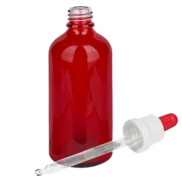 100 ml pipetteflaske hvid/rød OV RedLine UT18/100 100 ml pipetteflaske hvid/rød OV RedLine UT18/100