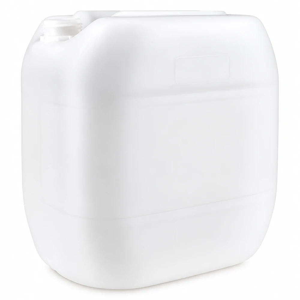 Beholder 30 liter uden låg Hvid plastdunk på 30 liter uden låg, fremstillet af HDPE, med en robust rektangulær form