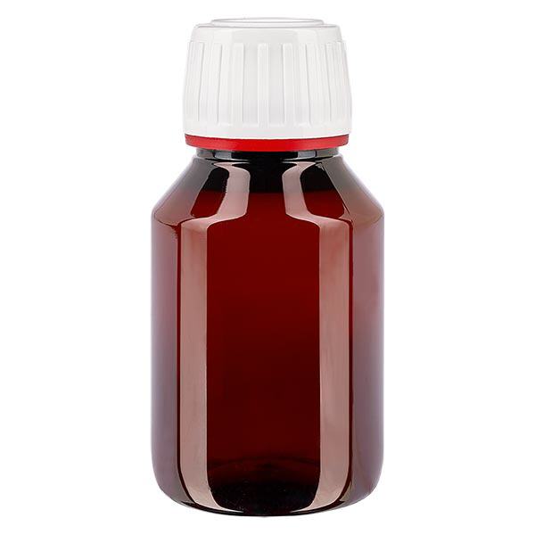 PET-flaske 50 ml med hvid OV med fine riller PET-flaske 50 ml med hvid OV med fine riller
