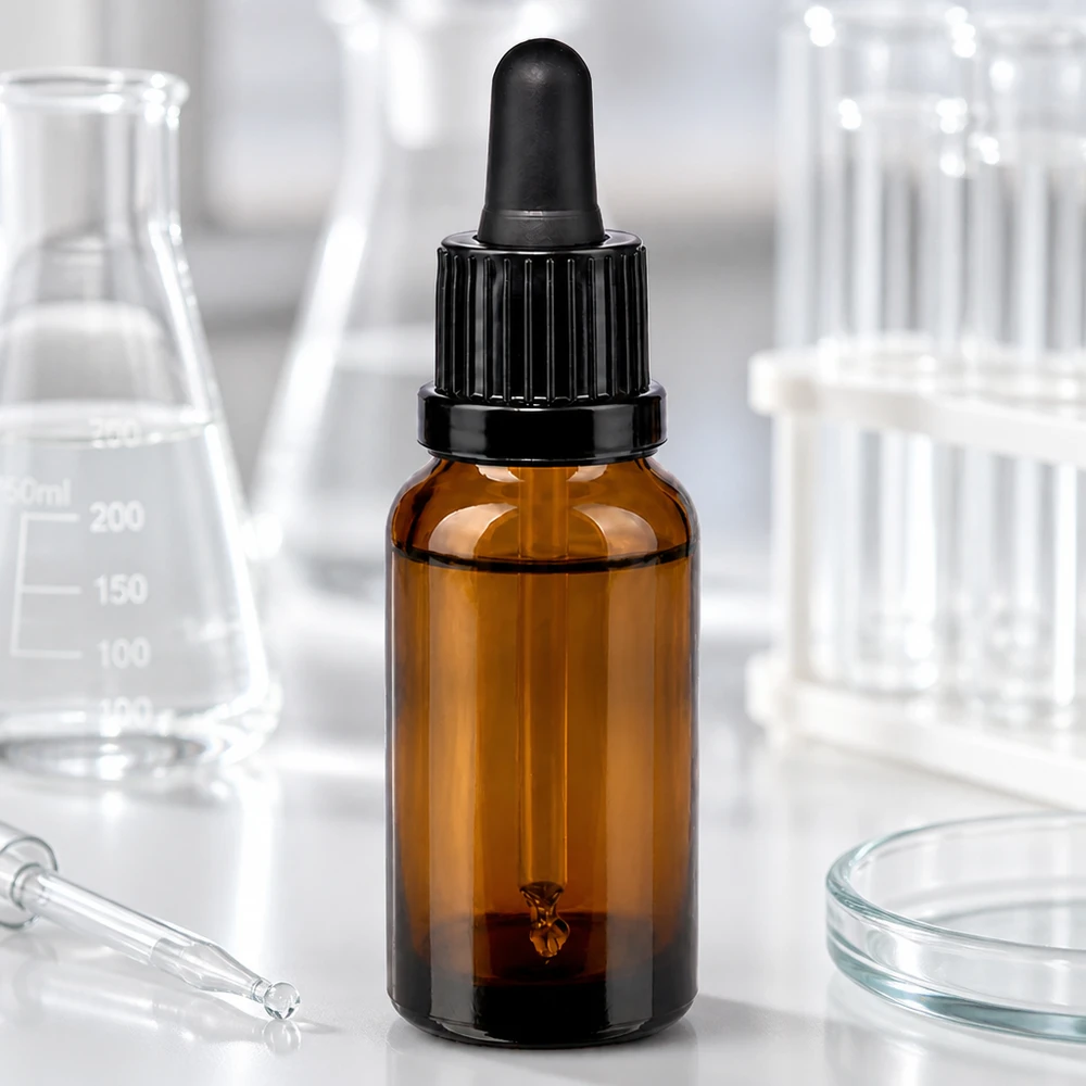 20 ml pipetteflaske sort OV BrownLine UT18/20 20 ml pipetteflaske BrownLine med præcis dråbehætte til laboratoriebrug og videnskabelige anvendelser