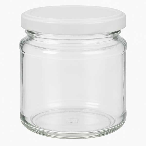 212 ml rund krukke med BasicSeal-låg hvid UNiTWIST