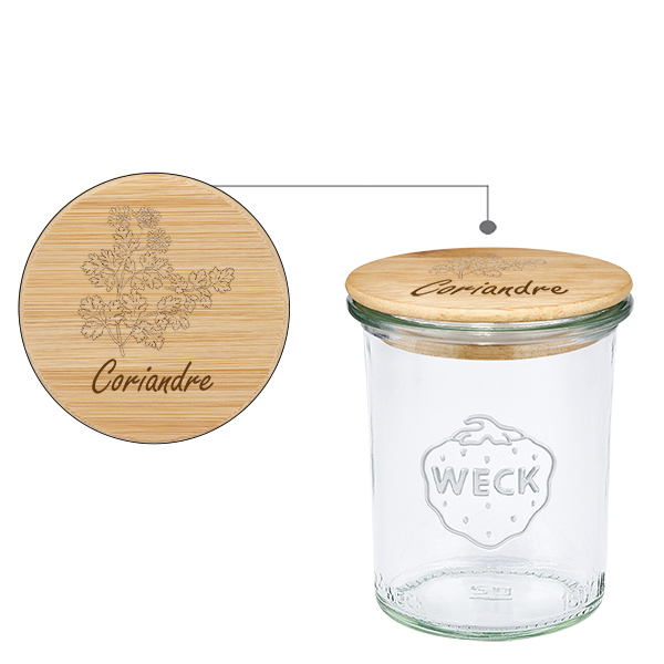 Træbeklædning "Coriandre" med WECK glas på fod 160 ml Træbeklædning "Coriandre" med WECK glas på fod 160 ml