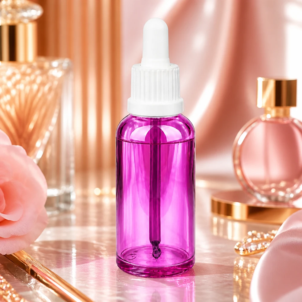 50 ml pipetteflaske hvid Originality skruelåg PurpleLine UT18/50 Elegant 50 ml pipetteflaske i lyslilla til stilfuld opbevaring af serum og olier