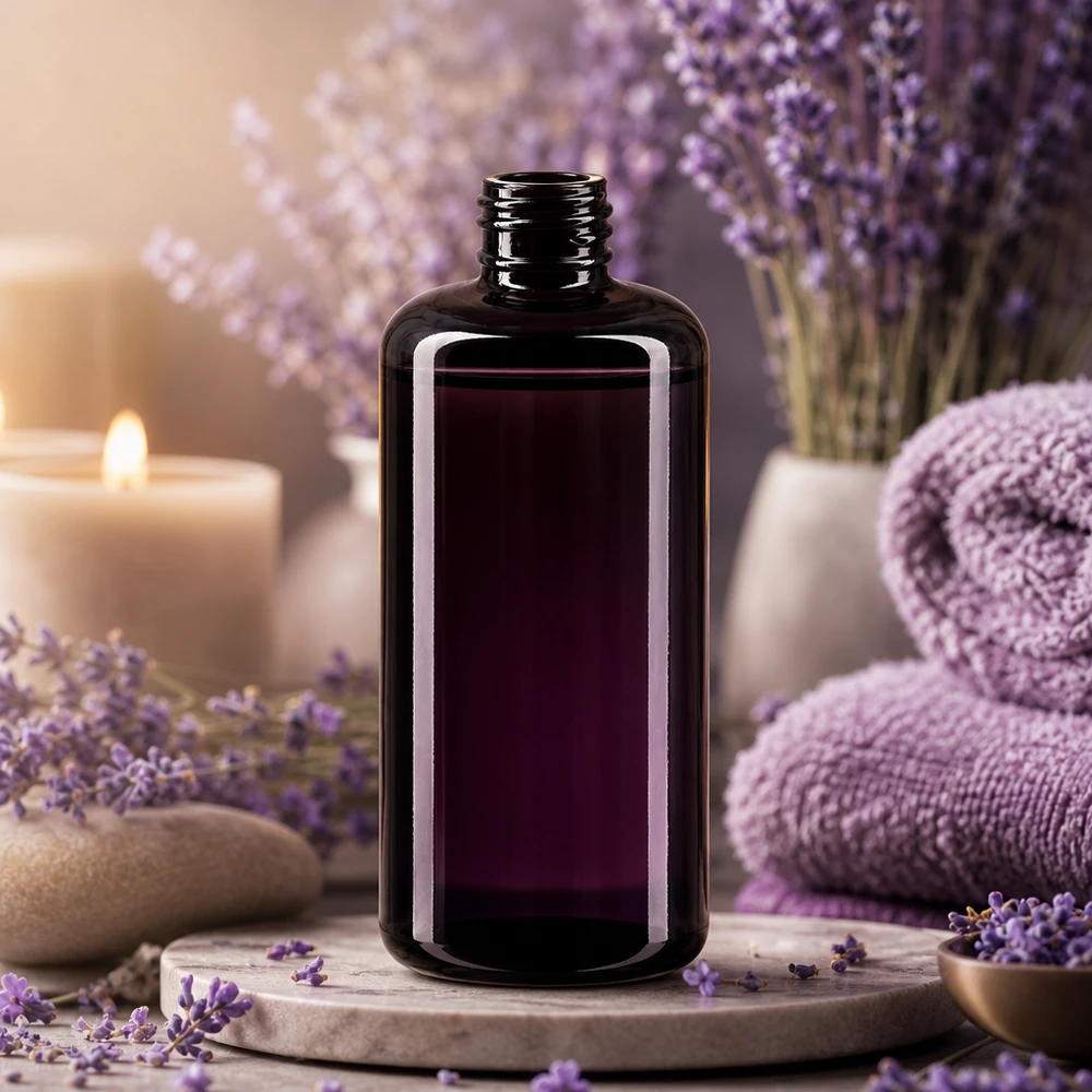 Violet glasflaske 200 ml 410/24 Alsidig 200 ml Miron violet glaskosmetikflaske Draco til serum, olier og wellness-applikationer