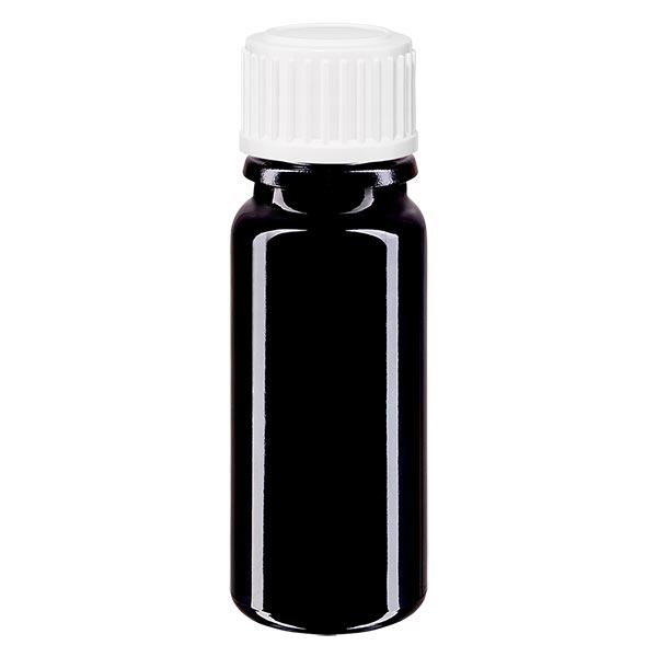 Apoteksflaske viol. 10ml dråbetæller hvid 0,8mm stk. Apoteksflaske viol. 10ml dråbetæller hvid 0,8mm stk.