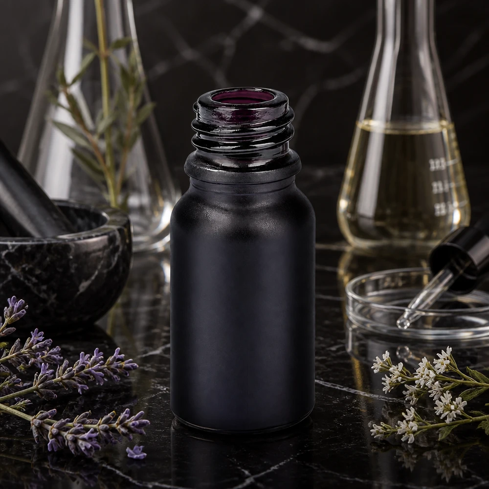 10 ml apoteksflaske BlackLine UT18/10 UNiTWIST Elegant 10 ml apotekerflaske BlackLine UT18/10 UNiTWIST med sort belægning til laboratoriemiljøer