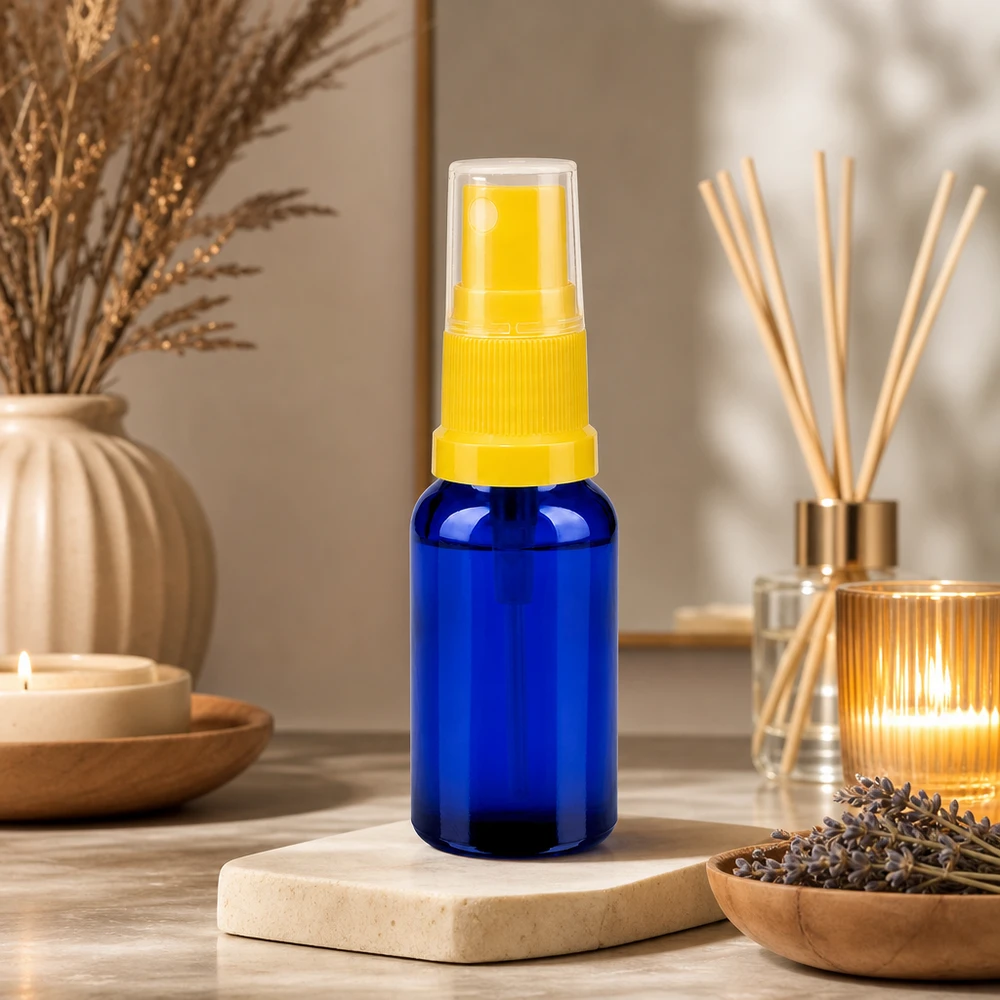 20 ml kompakt sprayflaske med ergonomisk design BlueLine UT18/20 gul transparent