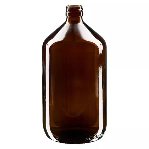1000 ml medicinflaske brun, uden hætte PP28 ApoGlas. Farmaceutisk kvalitet fra EU-produktion. 28 mm gevind. (sirup, let glasflaske) 1000 ml medicinflaske brun, uden hætte PP28 ApoGlas. Farmaceutisk kvalitet fra EU-produktion. 28 mm gevind. (sirup, let glasflaske)
