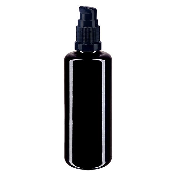 Apoteksflaske viol. 50ml pumpehætte sort St Apoteksflaske viol. 50ml pumpehætte sort St