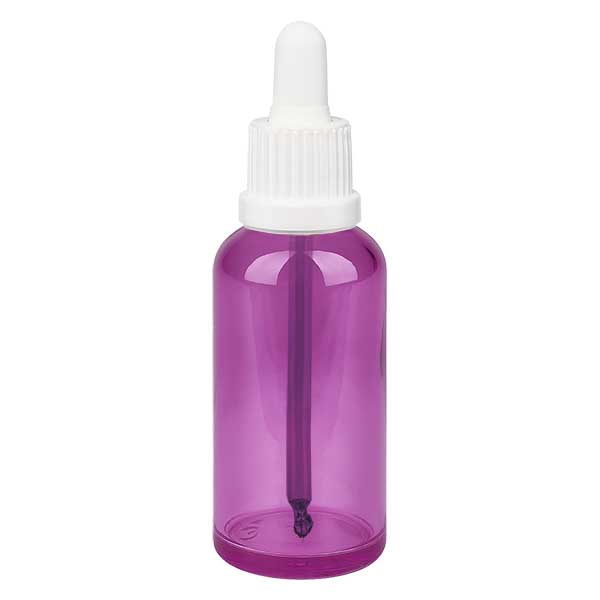 50 ml pipetteflaske hvid Originality skruelåg PurpleLine UT18/50