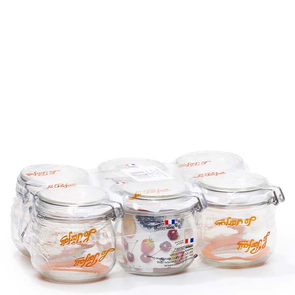 Le Parfait® glas 500 ml Ø85 mm opbevaring Le Parfait Super opbevaringsglas 500 ml med svingtop 6-delt sæt med syltetøjsglas fra Frankrig