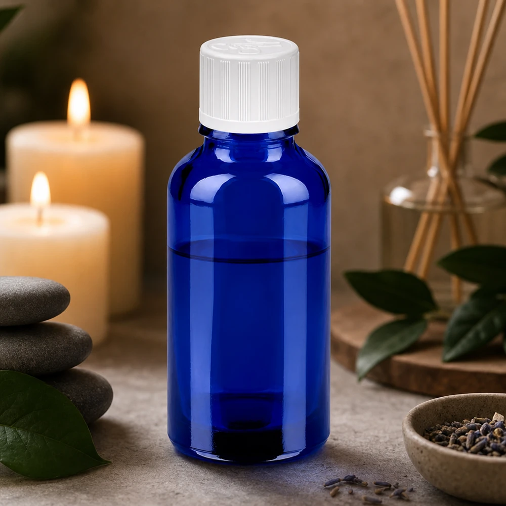 30 ml BlueLine-glasflaske med 11 mm skruelåg til professionelle kosmetikprodukter