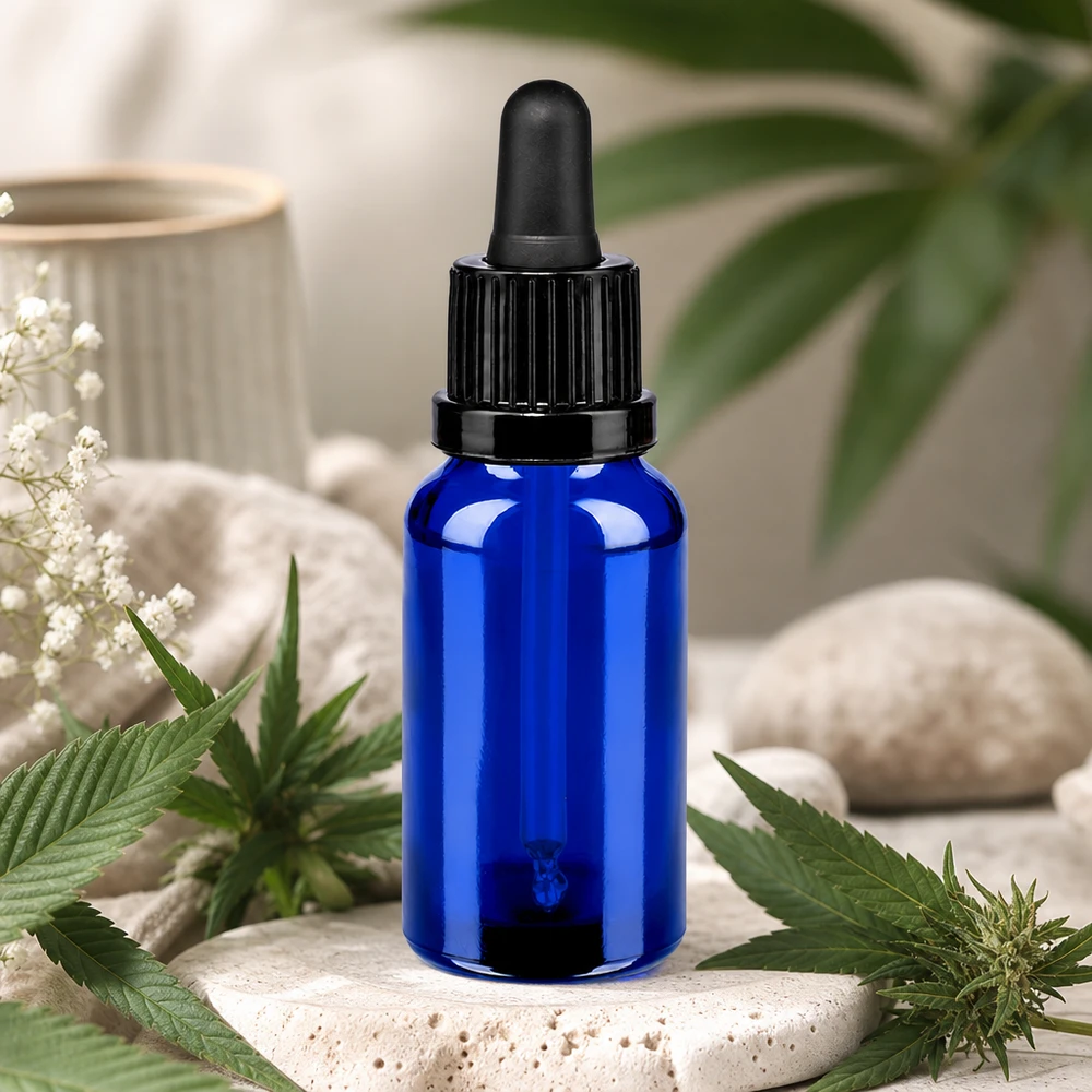 20 ml pipetteflaske sort OV BlueLine UT18/20 20 ml blå pipetteflaske med ergonomisk design til nem håndtering i laboratorier og kosmetik.