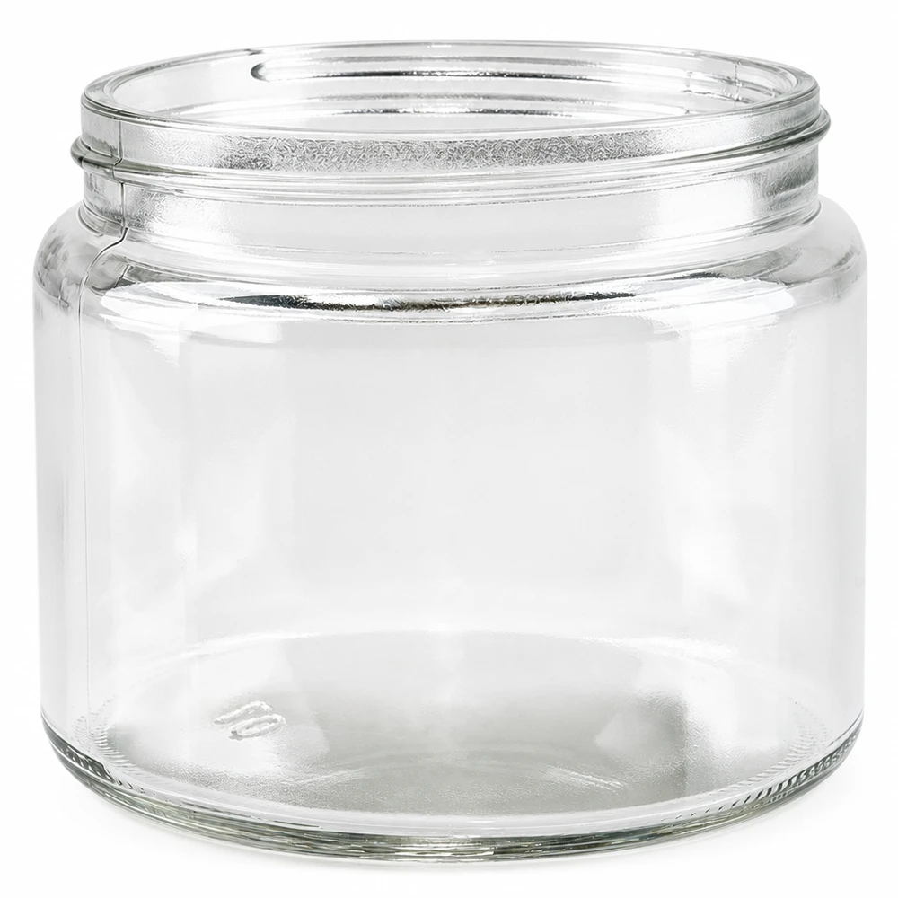 Salvebeholder (glasbeholder) 250 ml klar, uden låg, gevind 83mm/R3 Salvekrukke 250 ml klar uden låg Glaskrukke tom til salver cremer kosmetiske produkter