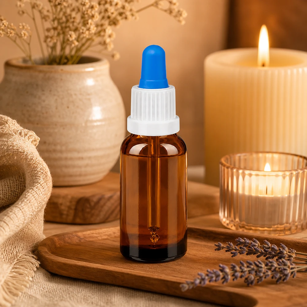 20 ml pipetteflaske hvid/blå OV BrownLine UT18/20 Lille 20 ml pipetteflaske BrownLine perfekt til rejser og på farten