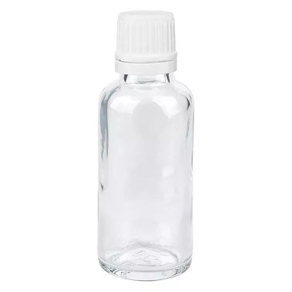 Apoteksflaske klar 30 ml drypflaske 1,2 mm hvid OV