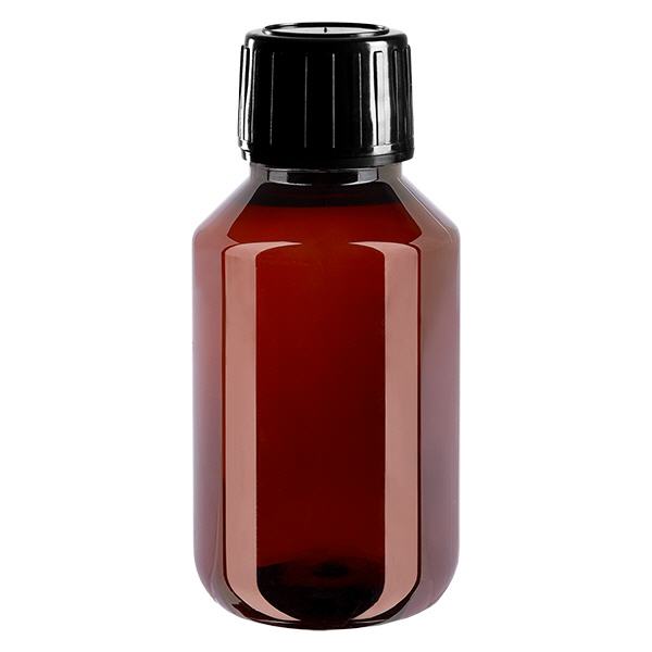 PET-flaske 100 ml med sort sprayhætte OV PET-flaske 100 ml med sort sprayhætte OV