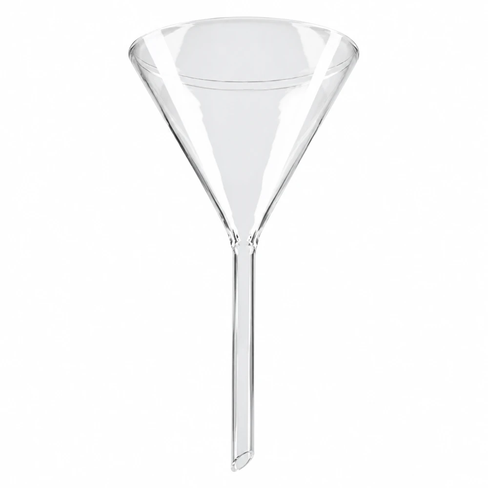 Tragt Ø 80 mm sodakalk, vinkel 60°, kort model Glastragt med en diameter på 80 mm, fremstillet af sodakalkglas med kort stilk, til laboratoriebrug