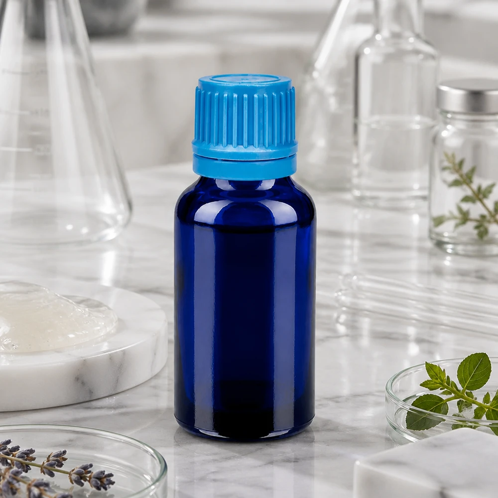 20 ml flaske 11 mm SV blå OV BlueLine UT18/20 Professionel 20 ml BlueLine-flaske til laboratoriebrug med præcist 11 mm skruegevind