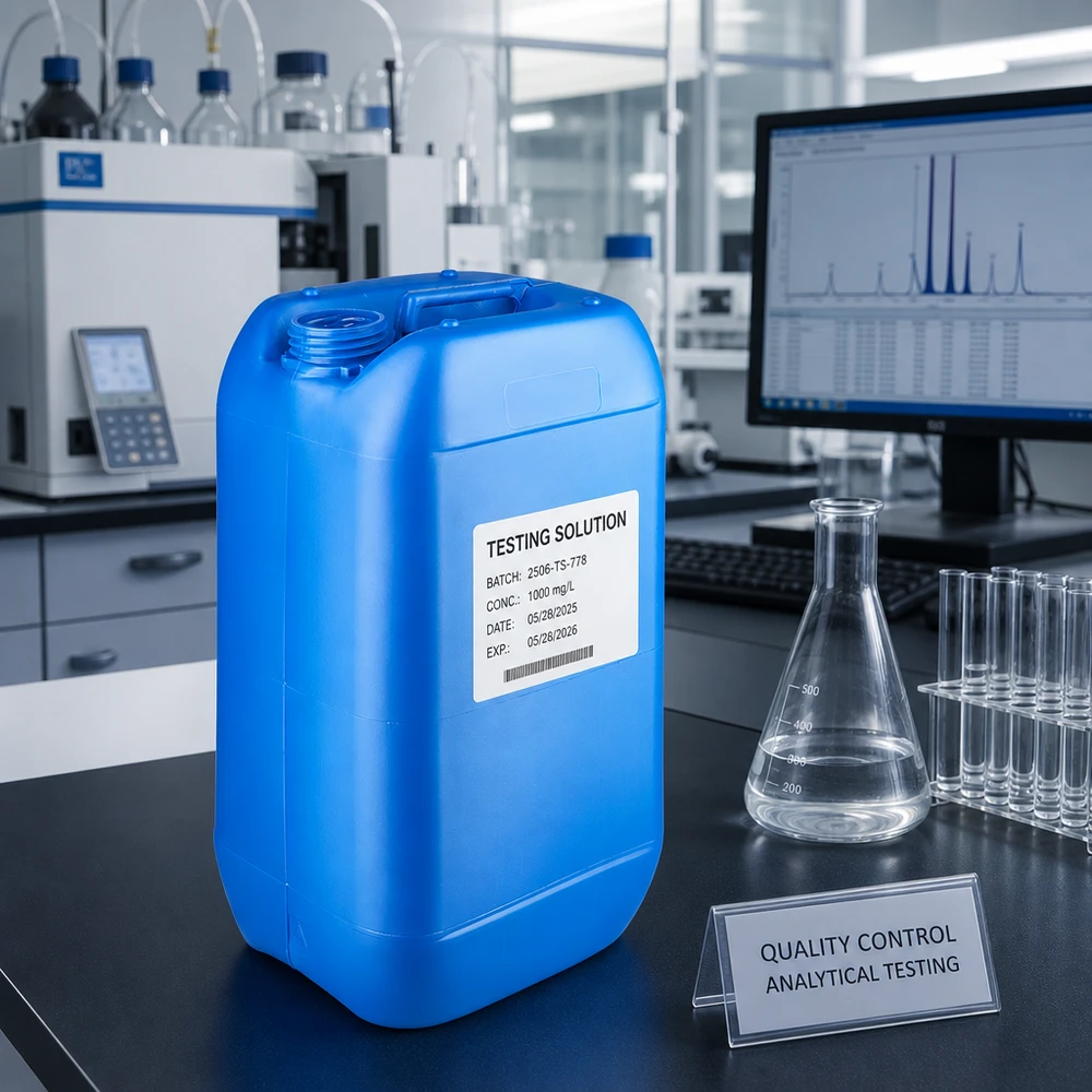 Kanister 15 liter blå uden låg 15-liters blå dunk uden låg i kvalitetskontrolaboratoriet til analytiske testopløsninger