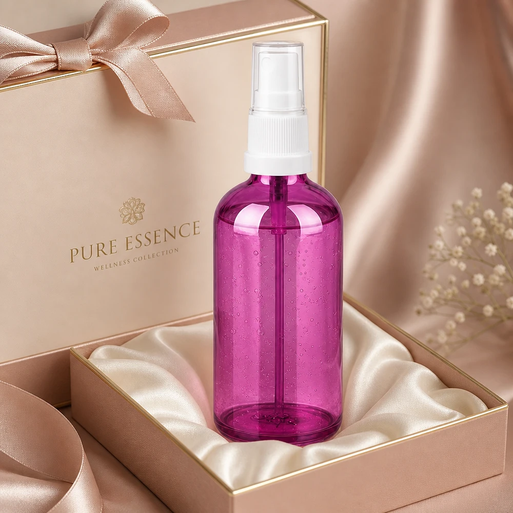 100 ml sprayflaske hvid/transparent Standard PurpleLine UT18/100 100 ml sprayflaske i høj kvalitet lavet af gennemsigtig plast i en lysende lilla farve