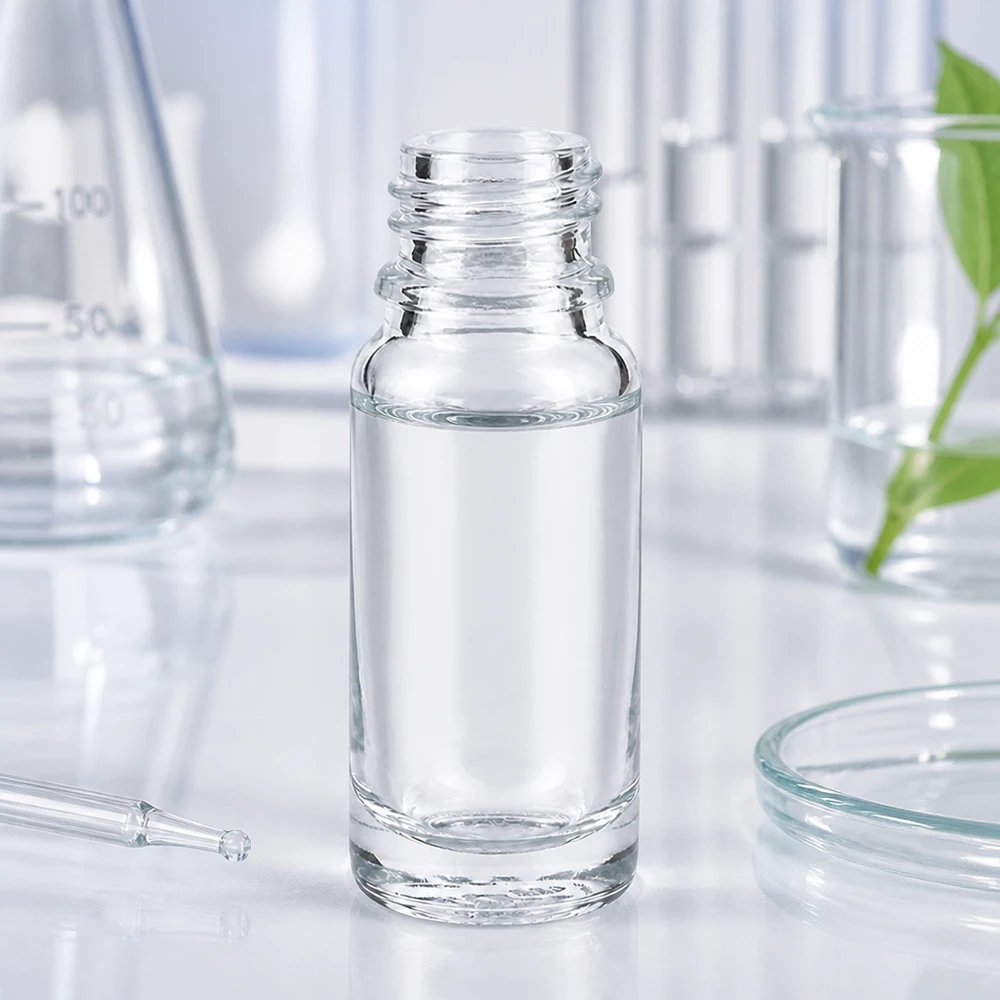 Flaske i klart glas 10 ml DIN 18 Gennemsigtig 10 ml ApoGlas-flaske med bred åbning for nem påfyldning og tømning