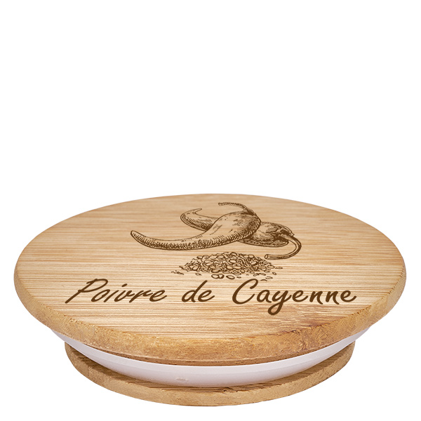 Kappe i træ "Poivre de Cayenne" til WECK RR60 Kappe i træ "Poivre de Cayenne" til WECK RR60