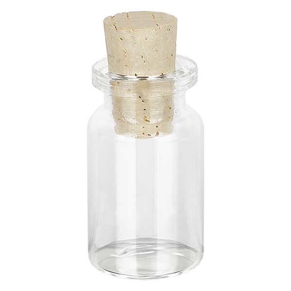 Klar glasflaske 5ml med kork 11/14mm Klar glasflaske 5ml med kork 11/14mm