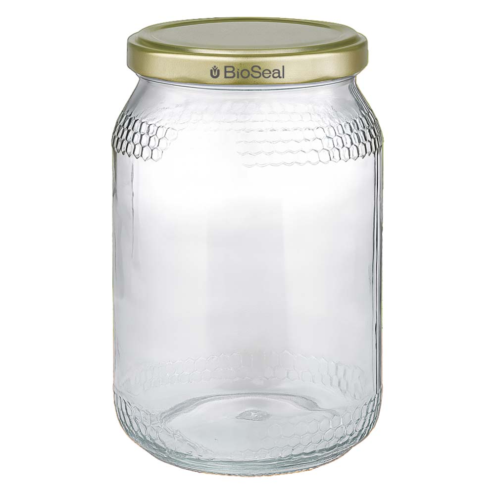 1260 g honningglas med gyldent BioSeal UNiTWIST-låg