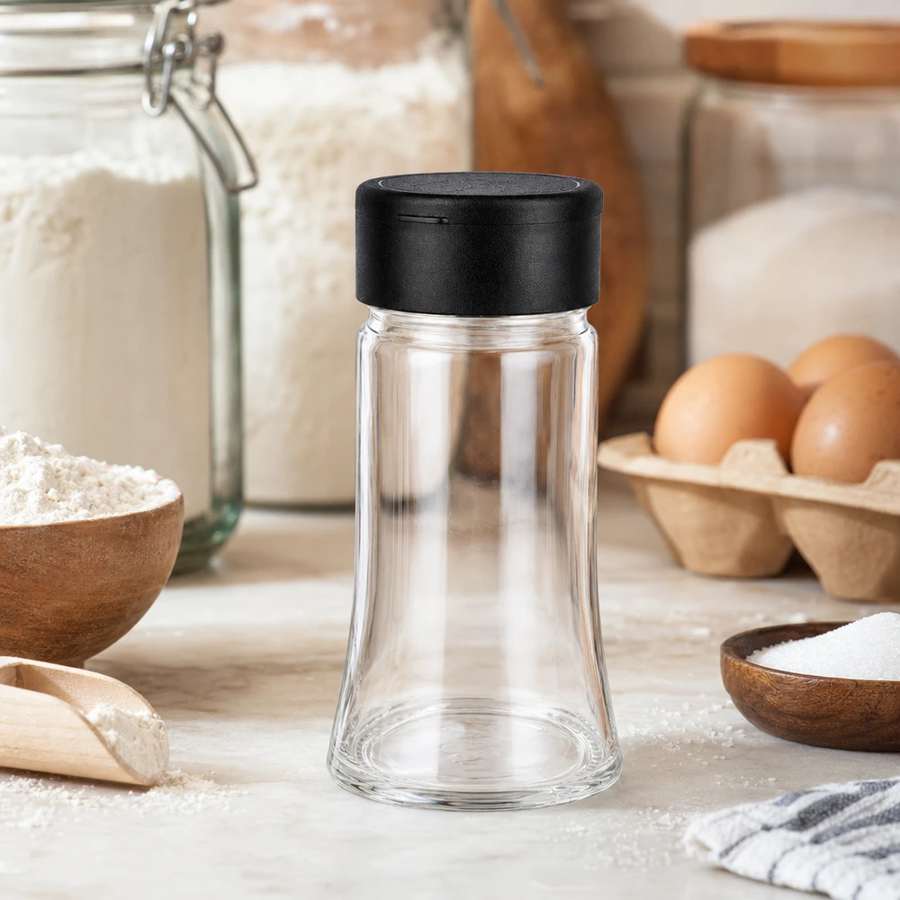 Salt-/krydderikrukke 95 ml med strøer, sort Salt-/krydderikrukke 95 ml med strøer, sort