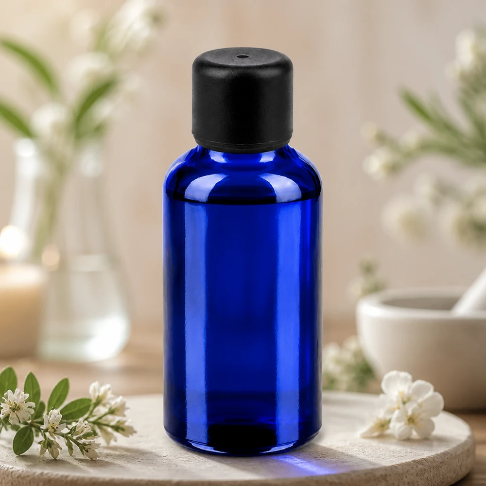 30 ml flaske 6 mm SV sort STD BlueLine UT18/30 Kompakt 30 ml BlueLine-glasflaske med sort standardhætte til sikker produktopbevaring