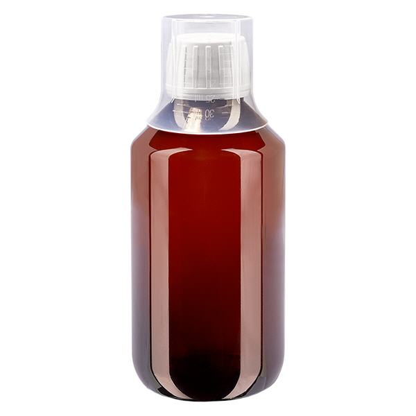 PET-flaske 200 ml med hvid hætte OV + kop PET-flaske 200 ml med hvid hætte OV + kop