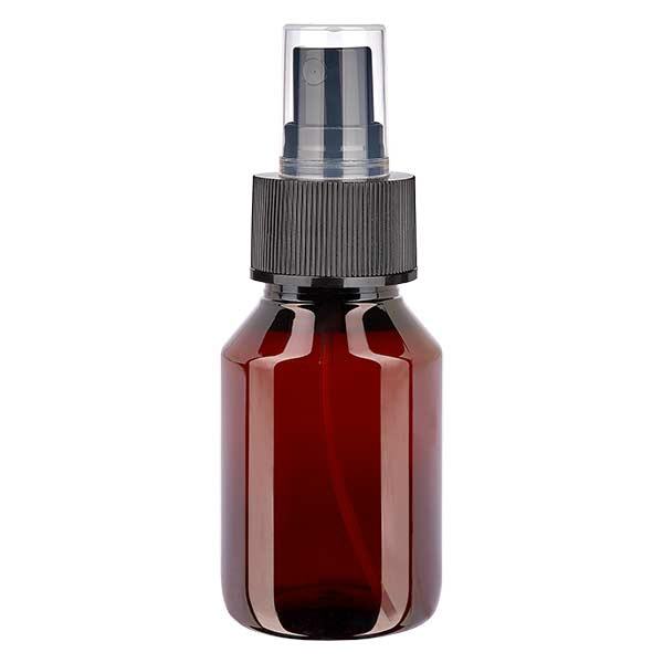 PET-flaske 50 ml med forstøver sort PET-flaske 50 ml med forstøver sort