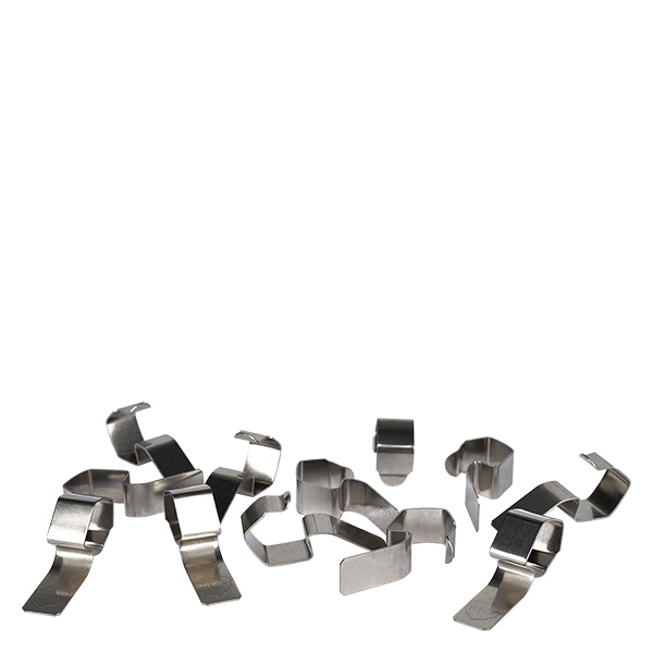 Klemmer Original WECK (Pakke(r) med 12 stk.)Bemærk: 12 stk. pr. pose WECK konserveringsclips af rustfrit stål individuelt fordelt 12 fjederclips til konserveringsglas Originalt tilbehør
