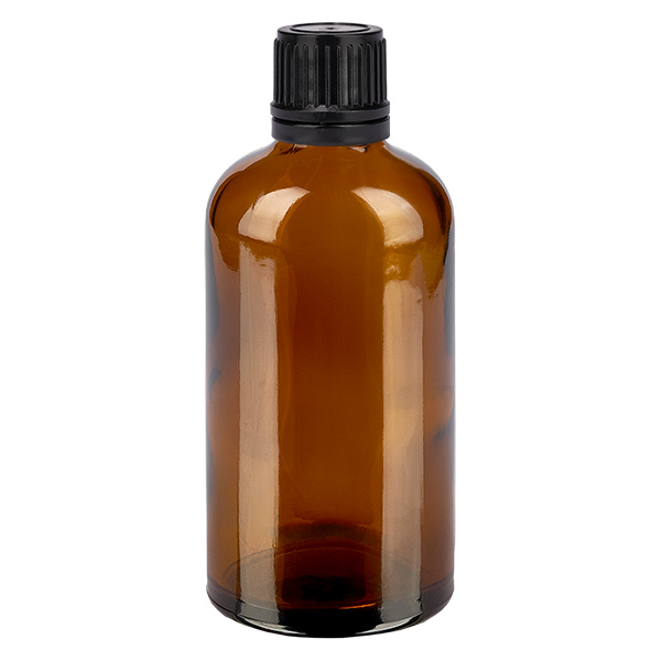 100 ml flaske 11 mm SV sort OV brunL. UT18/100