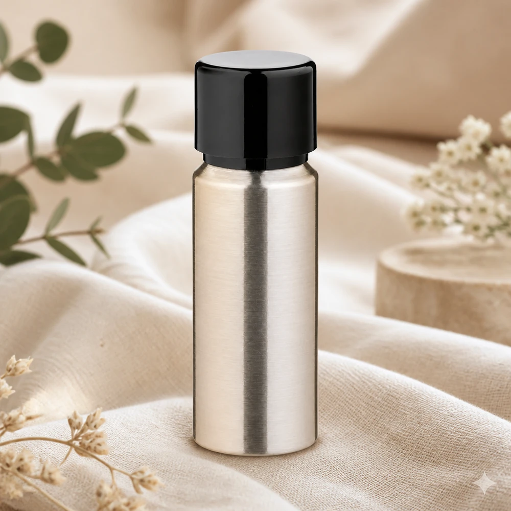 20 ml flaske i poleret aluminium med skruelåg 20 ml aluminiumsflaske af høj kvalitet med robust skruelåg, perfekt til sikker opbevaring