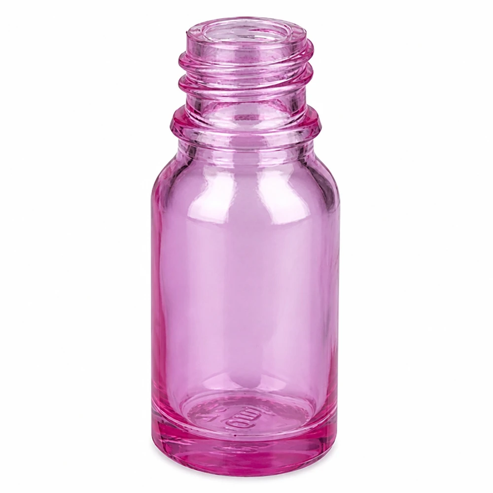 10 ml sprayflaske hvid/transparent Standard PurpleLine UT18/10 Lille 10 ml glasflaske i violet transparent til æteriske olier og serummer