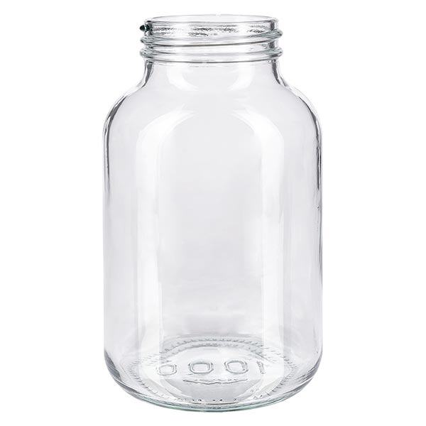 1000 ml flaske med bred hals, klart glas