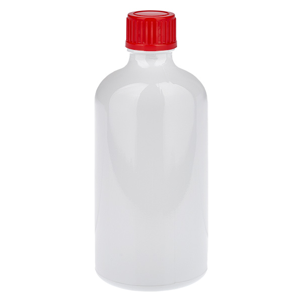 100 ml flaske 11 mm skruelåg rød Standard WhiteLine UT18/100