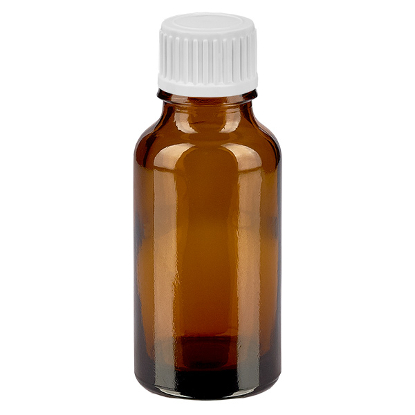 20 ml dråbeflaske 0,9 mm hvid STD BrownLine UT18/20