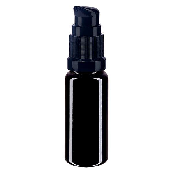 Apoteksflaske viol. 10ml pumpehætte sort St Apoteksflaske viol. 10ml pumpehætte sort St