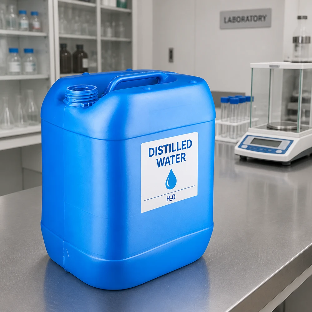 Tom 20-liters dunk, blå, uden låg, til laboratorie- og industribrug, med robust håndtag