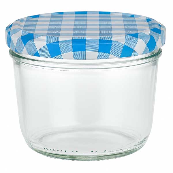 230 ml Briller + BasicSeal-låg blå/hvid UNiTWIST