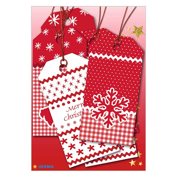 White Christmas"-tags (6 stk.) med glitter | 6 papirtags med tråd. White Christmas"-tags (6 stk.) med glitter | 6 papirtags med tråd.