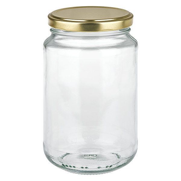 375 ml rund krukke med BasicSeal-låg i guld UNiTWIST