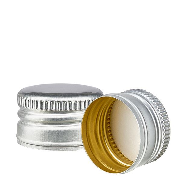 PP22 sølvfarvet aluminiumsdæksel uden rullet kant